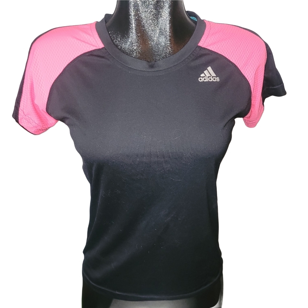 Adidas Climalite Women's Black and Pink T-Shirt Size Small